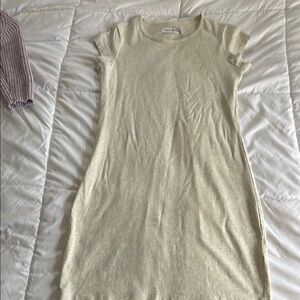 Calvin Klein Light Beige Short Sleeve Dress size small new without tags